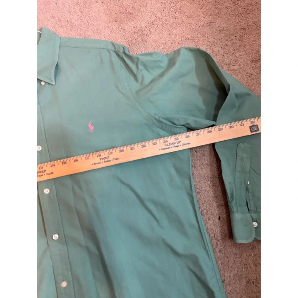 Polo Ralph Lauren Mens XL Classic Fit Oxford Shirt Mint Green Pink Pony Logo